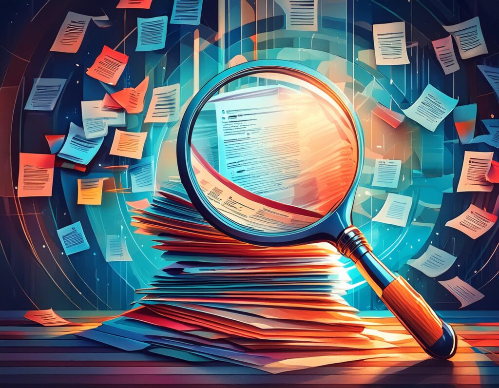 Firefly Magnifying Glass Over a Resume Pile 6630